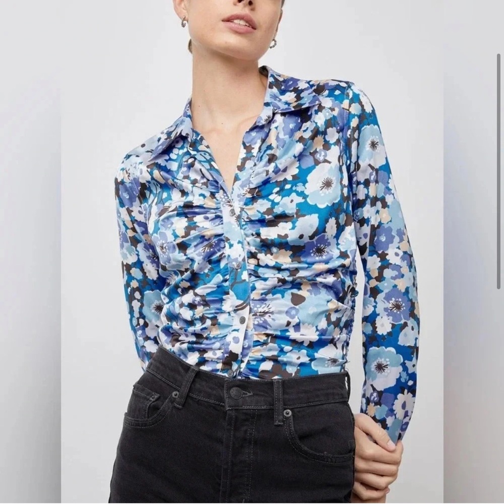 NWT! Rails Lisa top zinnia blue/white floral. Sz XS